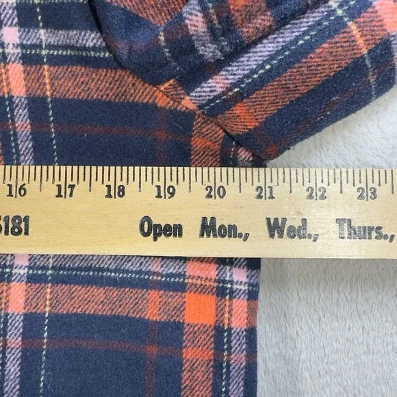Style &‎ Co Sherpa Lined Flannel Shacket Women's MP Cozy Chic Heavy Blue Plaid - Picture 10 of 10